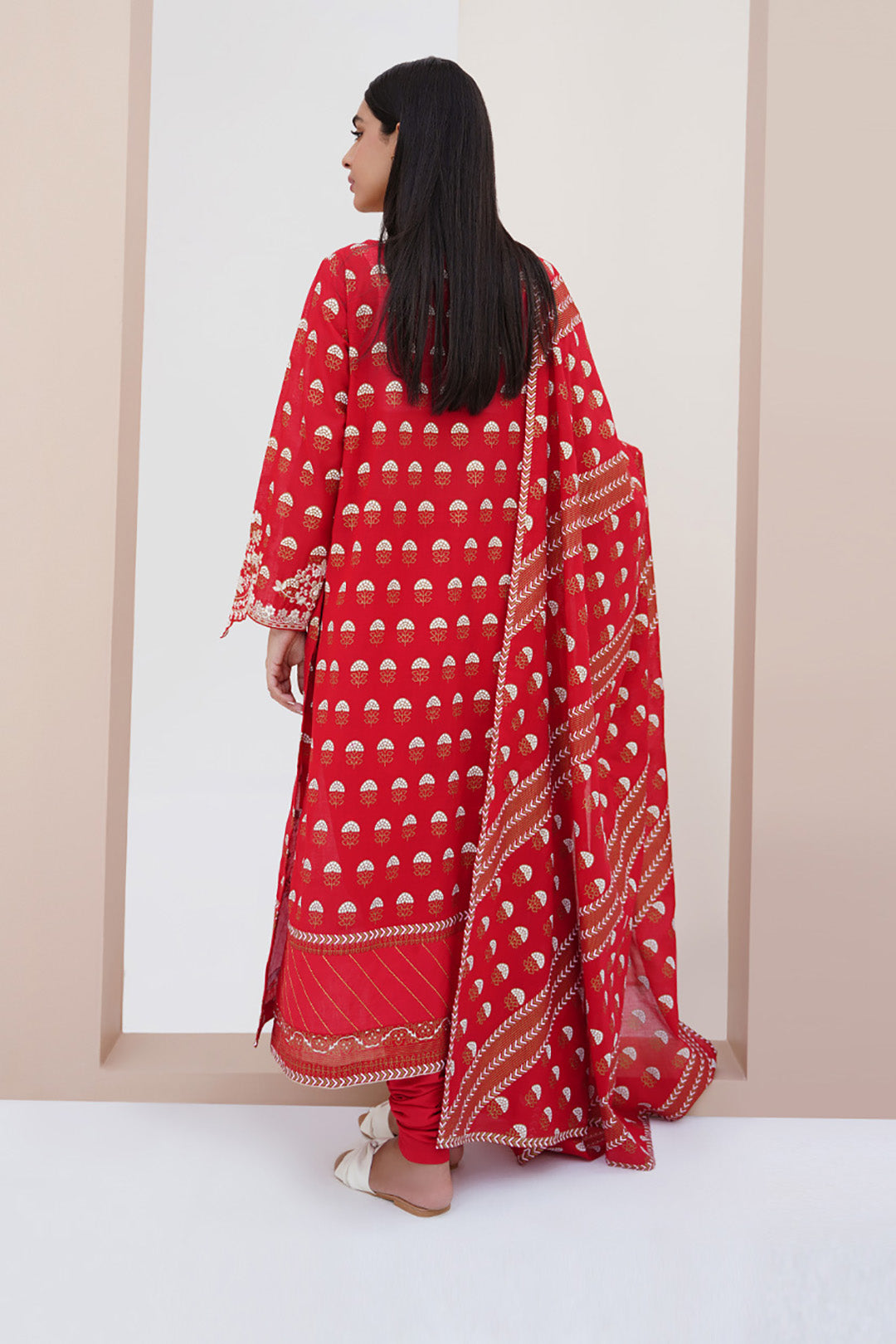 Zellbury | Unstitched 3 Piece Lawn | Embroidered Shirt Shalwar Dupatta - 0195