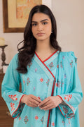 Zellbury | Unstitched 2 Piece Blue | Embroidered Shirt Dupatta - 1023 Default Title