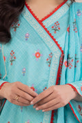 Zellbury | Unstitched 2 Piece Blue | Embroidered Shirt Dupatta - 1023