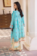 Zellbury | Unstitched 2 Piece Blue | Embroidered Shirt Dupatta - 1023