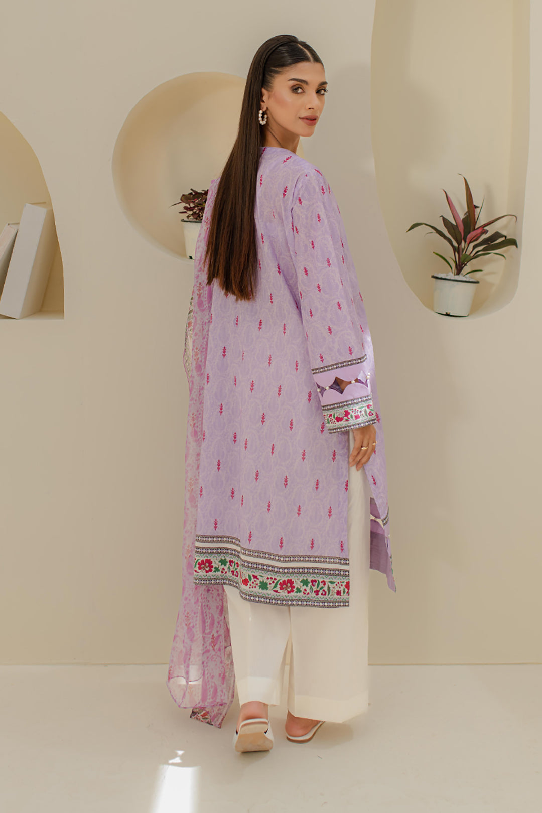 Zellbury | Unstitched 2 Piece Lawn | Embroidered Shirt Dupatta - 1659