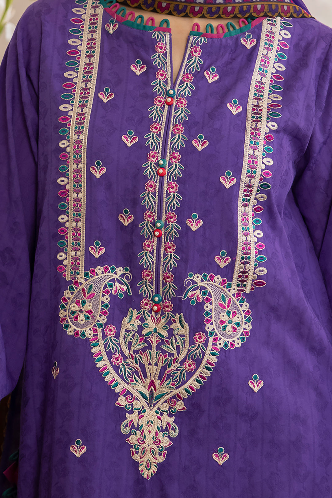 Zellbury | Unstitched 3 Piece Jacquard | Embroidered Shirt Shalwar Dupatta - 1113