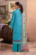Zellbury | Unstitched 3 Piece Blue | Embroidered Shirt Shalwar Dupatta - 1115