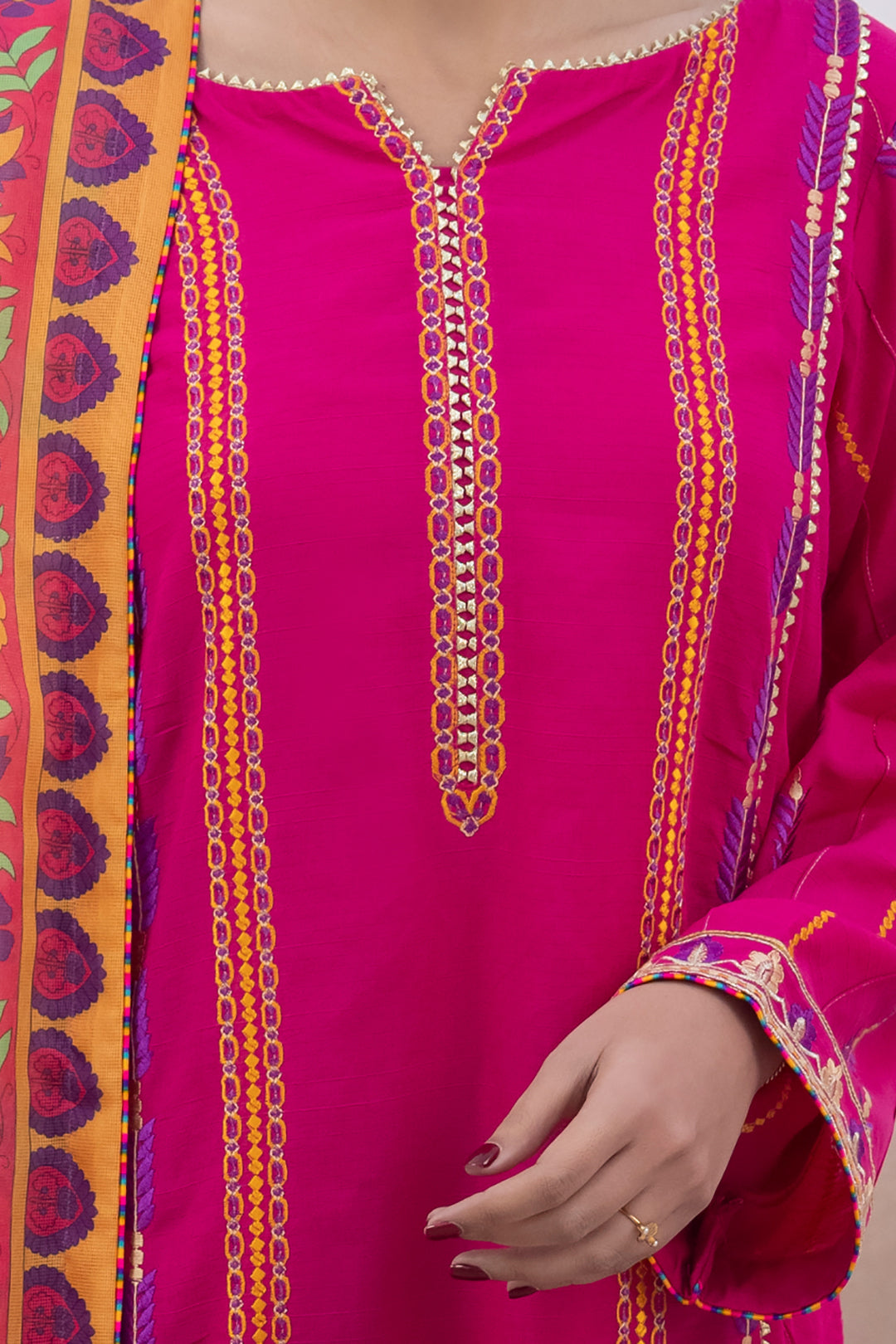 Zellbury | Unstitched 3 Piece Lawn | Embroidered Shirt Shalwar Dupatta - 1125