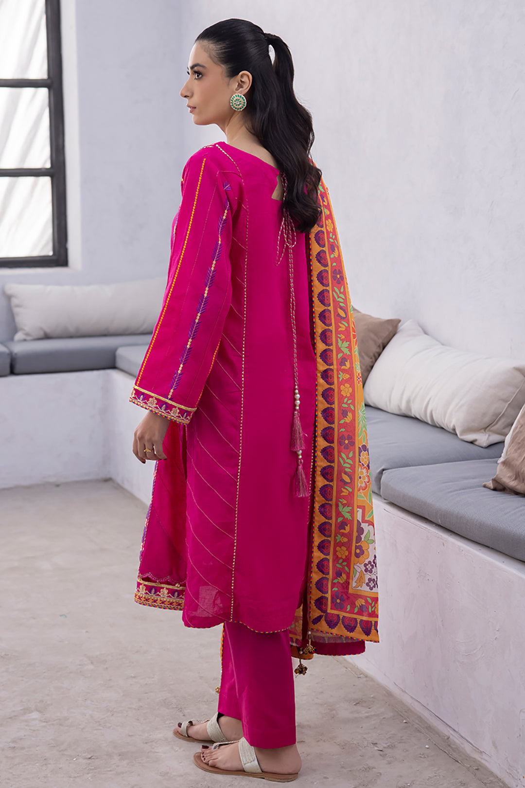 Zellbury | Unstitched 3 Piece Lawn | Embroidered Shirt Shalwar Dupatta - 1125