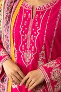 Zellbury | Unstitched 3 Piece Magenta | Embroidered Shirt Shalwar Dupatta - 1145