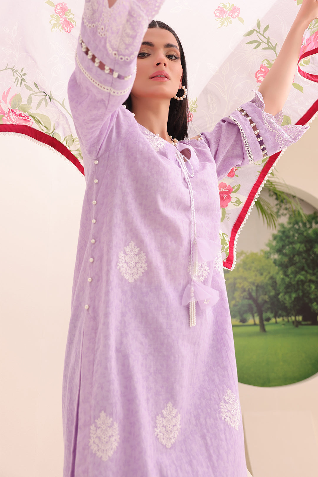 Zellbury | Unstitched 3 Piece Jacquard | Embroidered Shirt Shalwar Dupatta - 1764