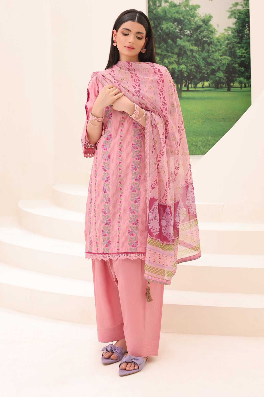 Zellbury | Unstitched 3 Piece Jacquard | Embroidered Shirt Shalwar Dupatta - 1765 Default Title