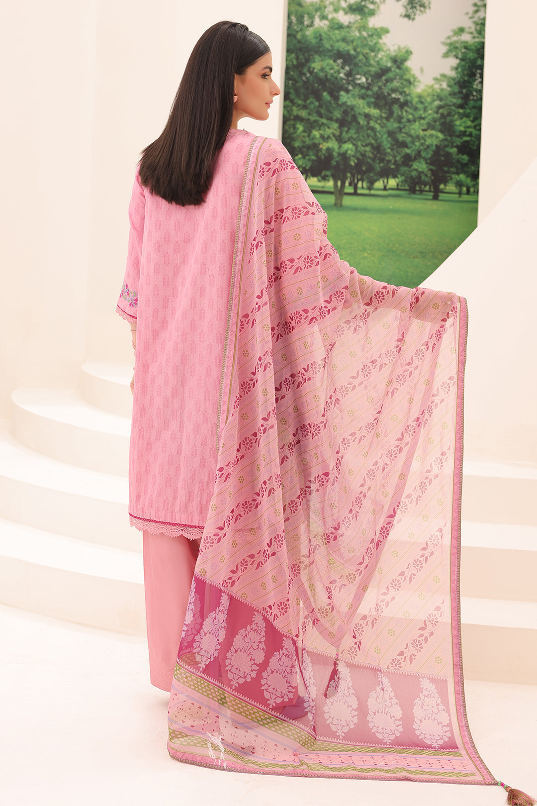 Zellbury | Unstitched 3 Piece Jacquard | Embroidered Shirt Shalwar Dupatta - 1765
