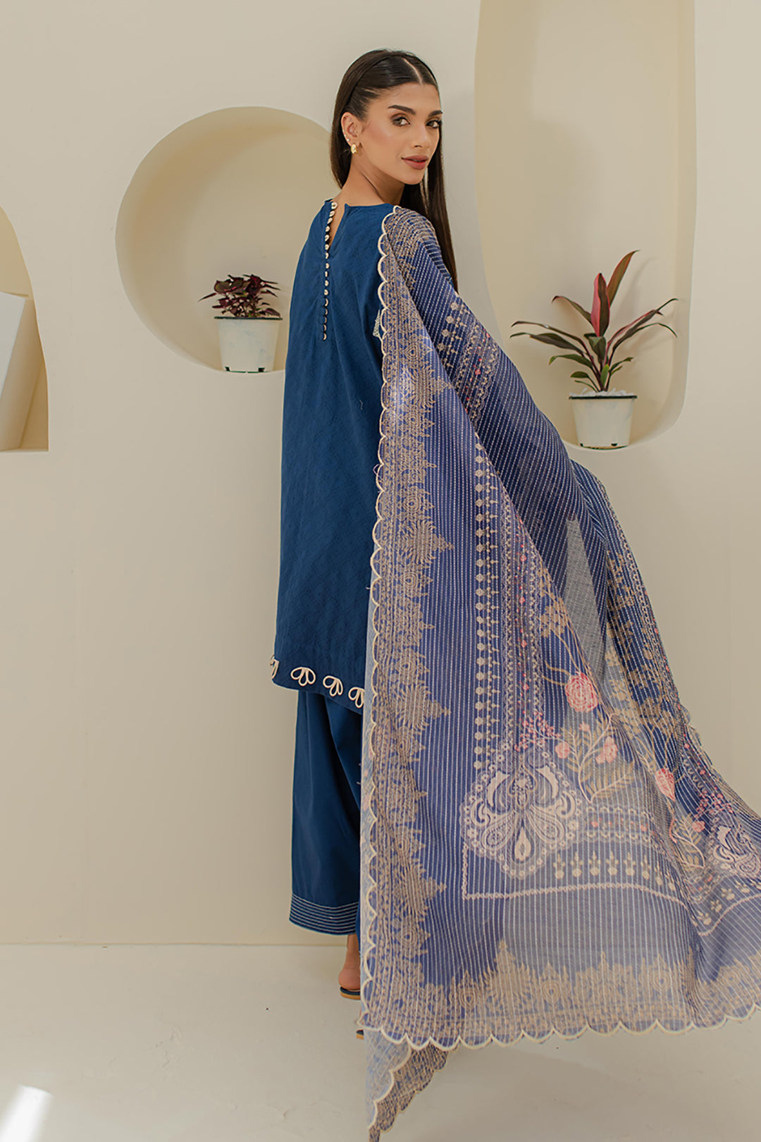 Zellbury | Unstitched 3 Piece Jacquard | Embroidered Shirt Shalwar Dupatta - 1767