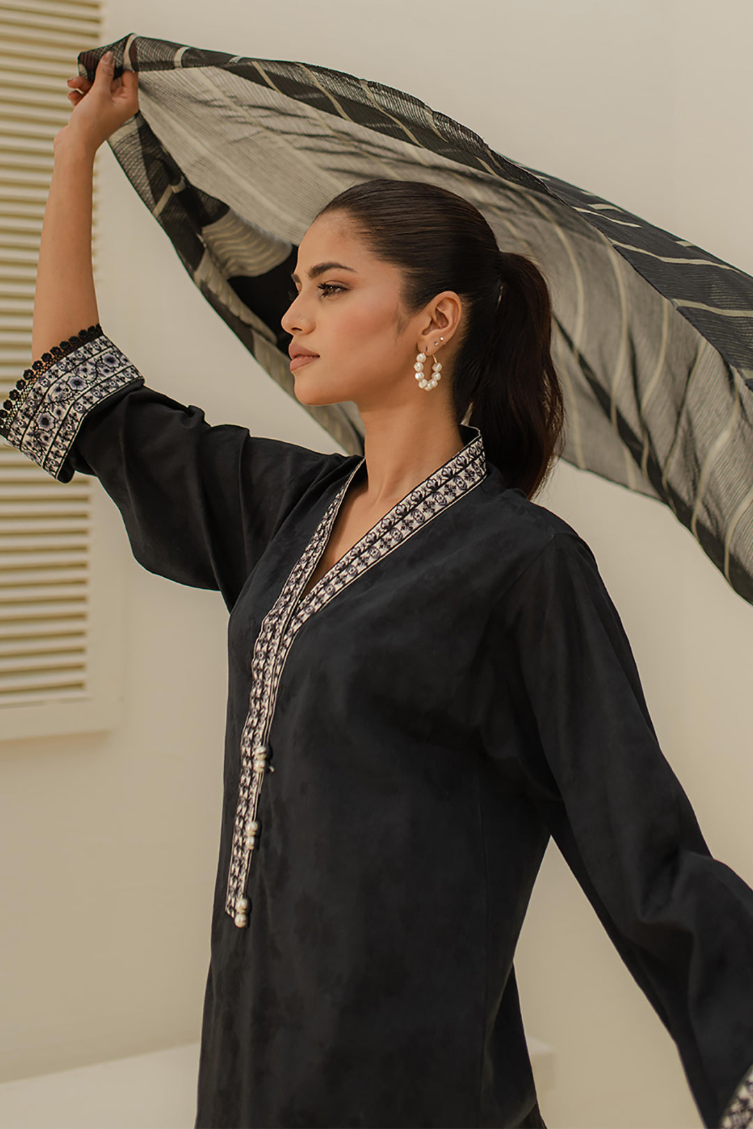 Zellbury | Unstitched 3 Piece Green | Embroidered Shirt Shalwar Dupatta - 1768 Default Title