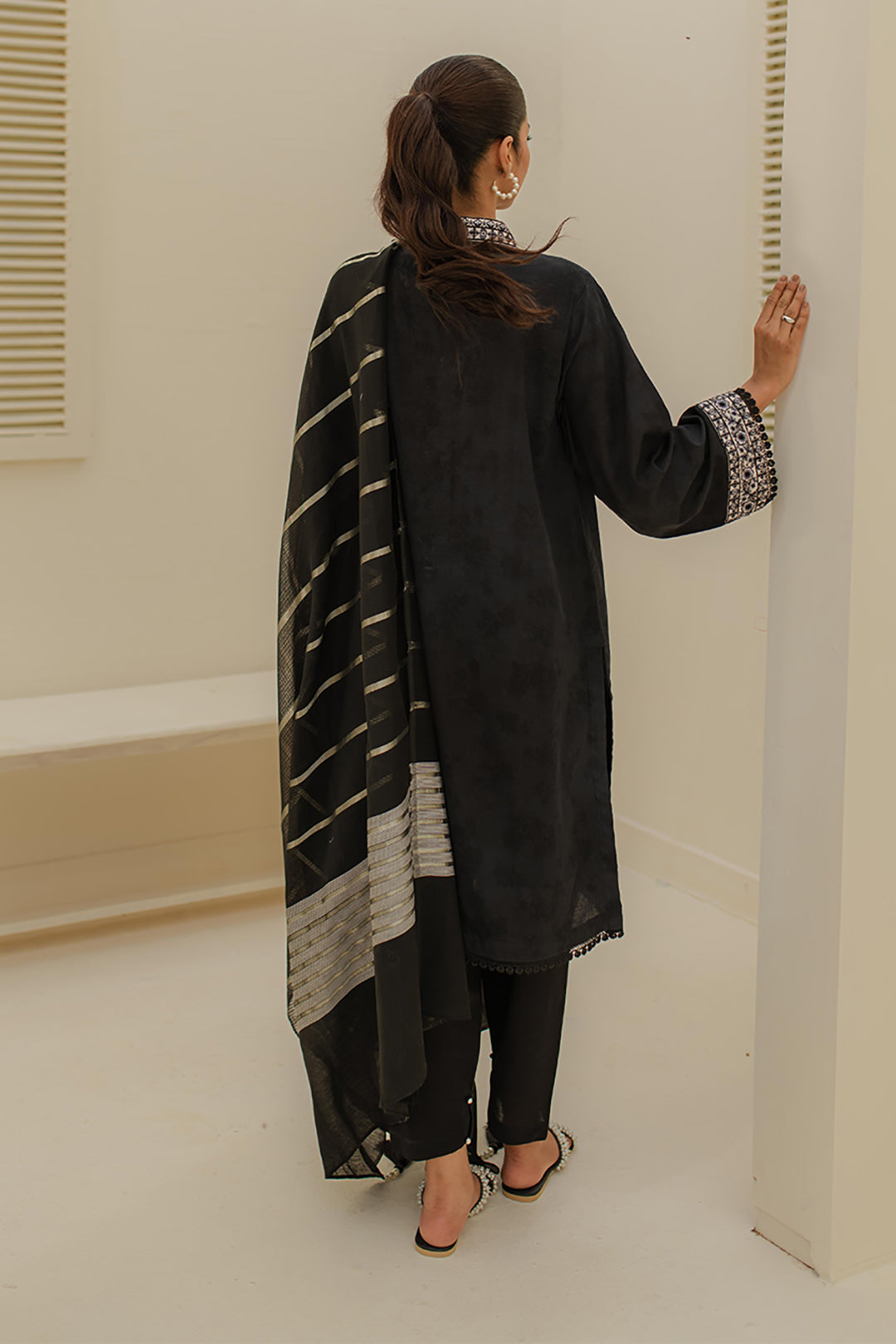 Zellbury | Unstitched 3 Piece Green | Embroidered Shirt Shalwar Dupatta - 1768