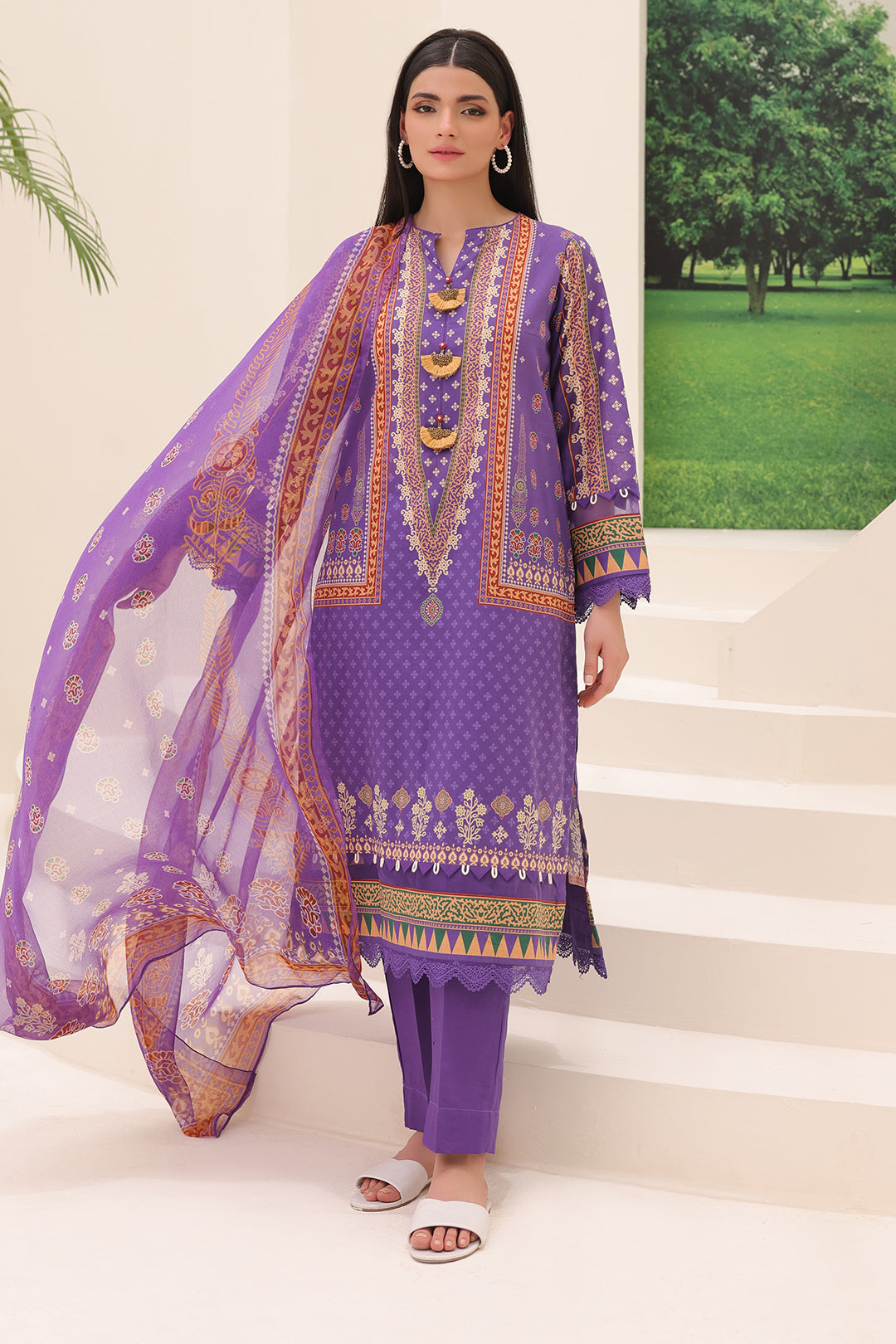 Zellbury | Unstitched 3 Piece Lawn | Shirt Shalwar Dupatta - 1189 Default Title