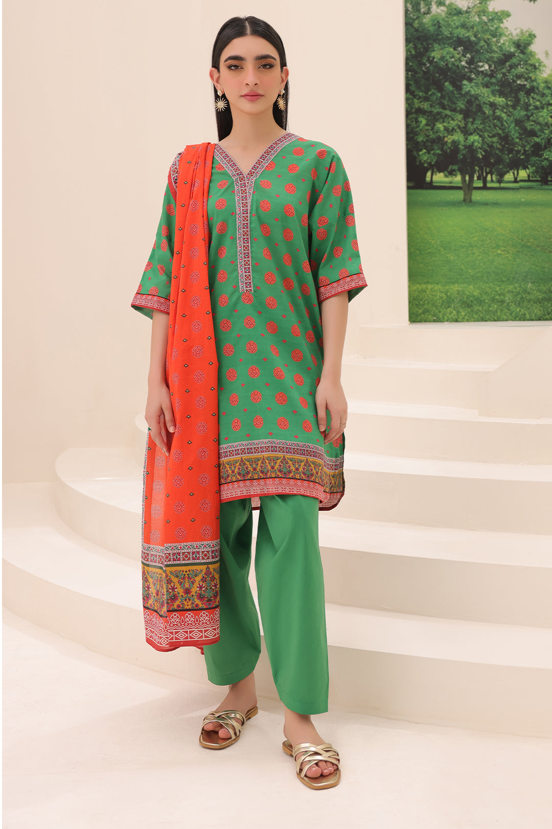 Zellbury | Unstitched 3 Piece Lawn | Shirt Shalwar Dupatta - 1221 Default Title