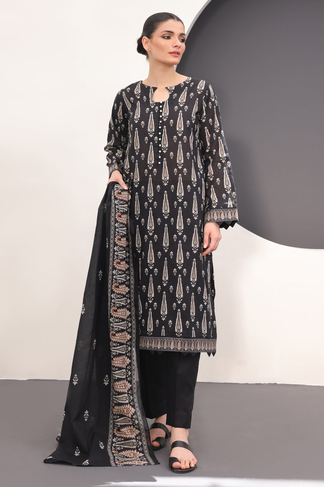 Zellbury | Unstitched 3 Piece Lawn | Shirt Shalwar Dupatta - 1517 Default Title