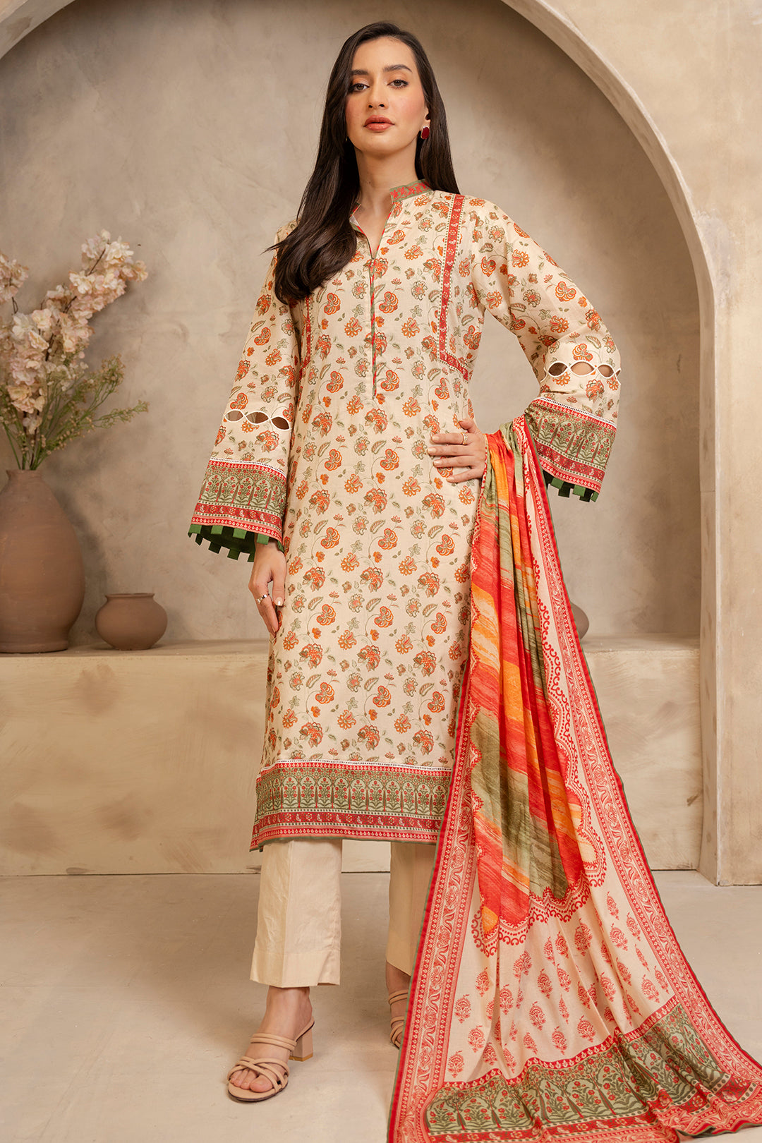 Zellbury | Unstitched 2 Piece Lawn | Shirt Dupatta - 0086