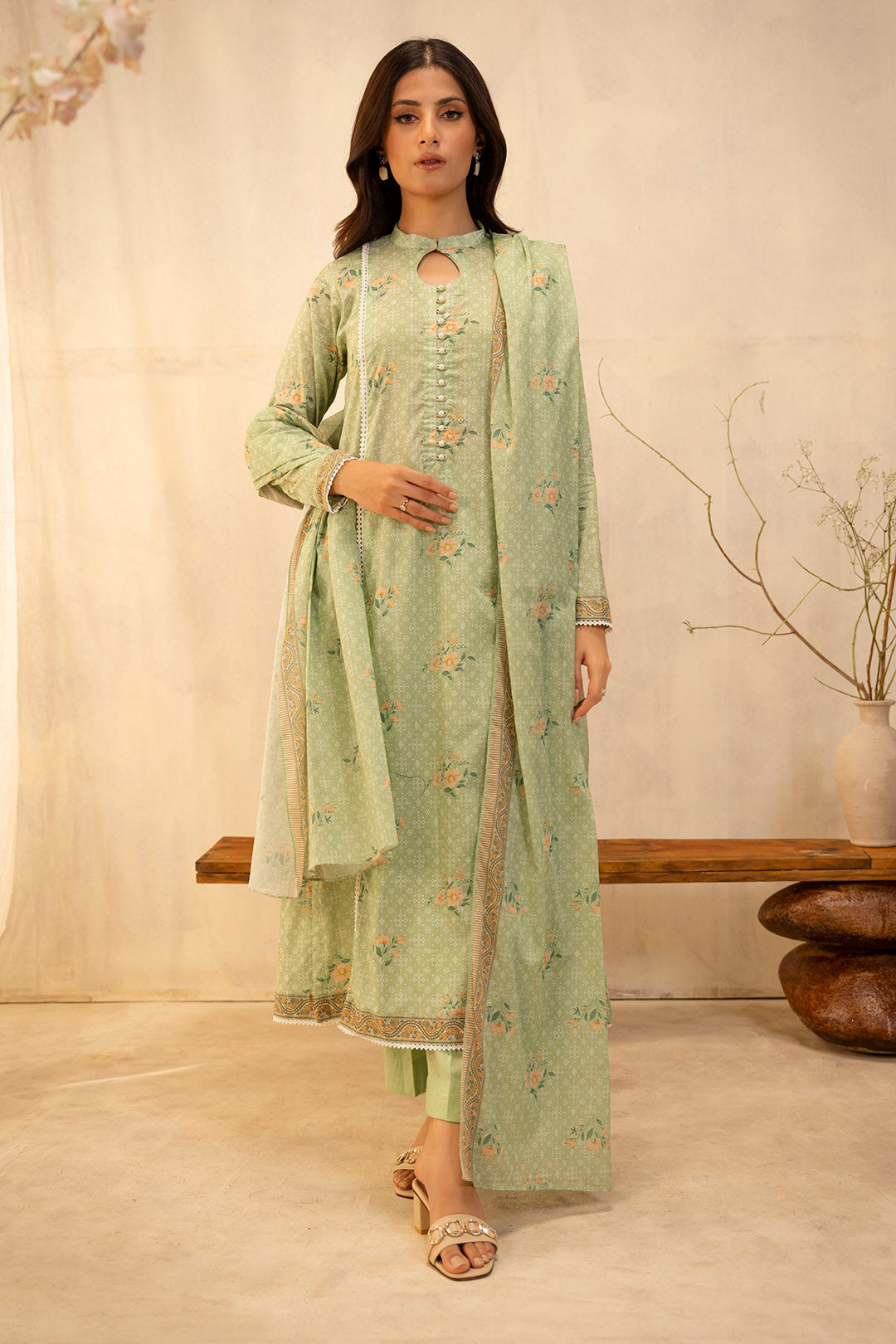 Zellbury | Unstitched 3 Piece Lawn | Shirt Shalwar Dupatta - 0025