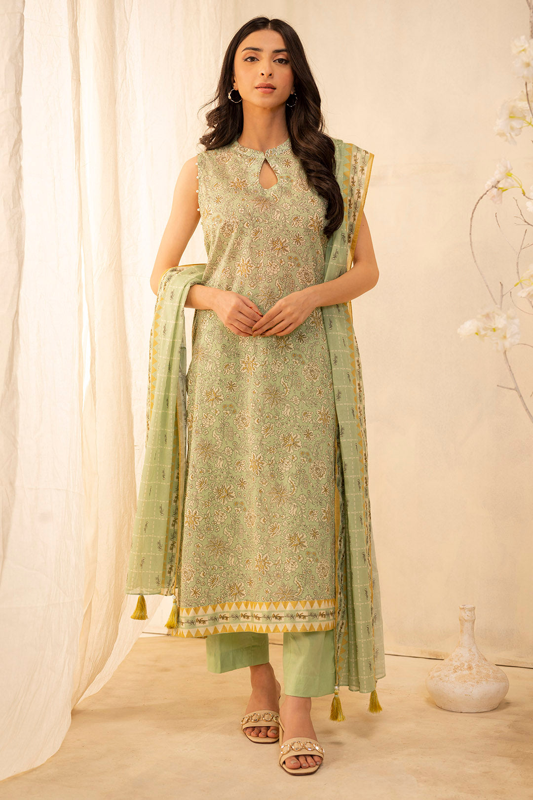 Zellbury | Unstitched 3 Piece Lawn | Shirt Shalwar Dupatta - 0027