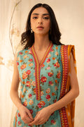 Zellbury | Unstitched 3 Piece Lawn | Shirt Shalwar Dupatta - 0052 Default Title