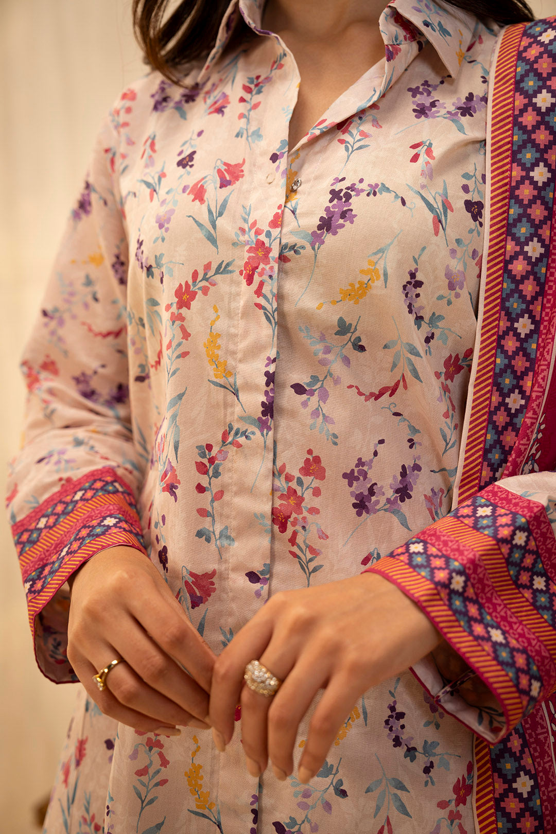 Zellbury | Unstitched 3 Piece Lawn | Shirt Shalwar Dupatta - 0054