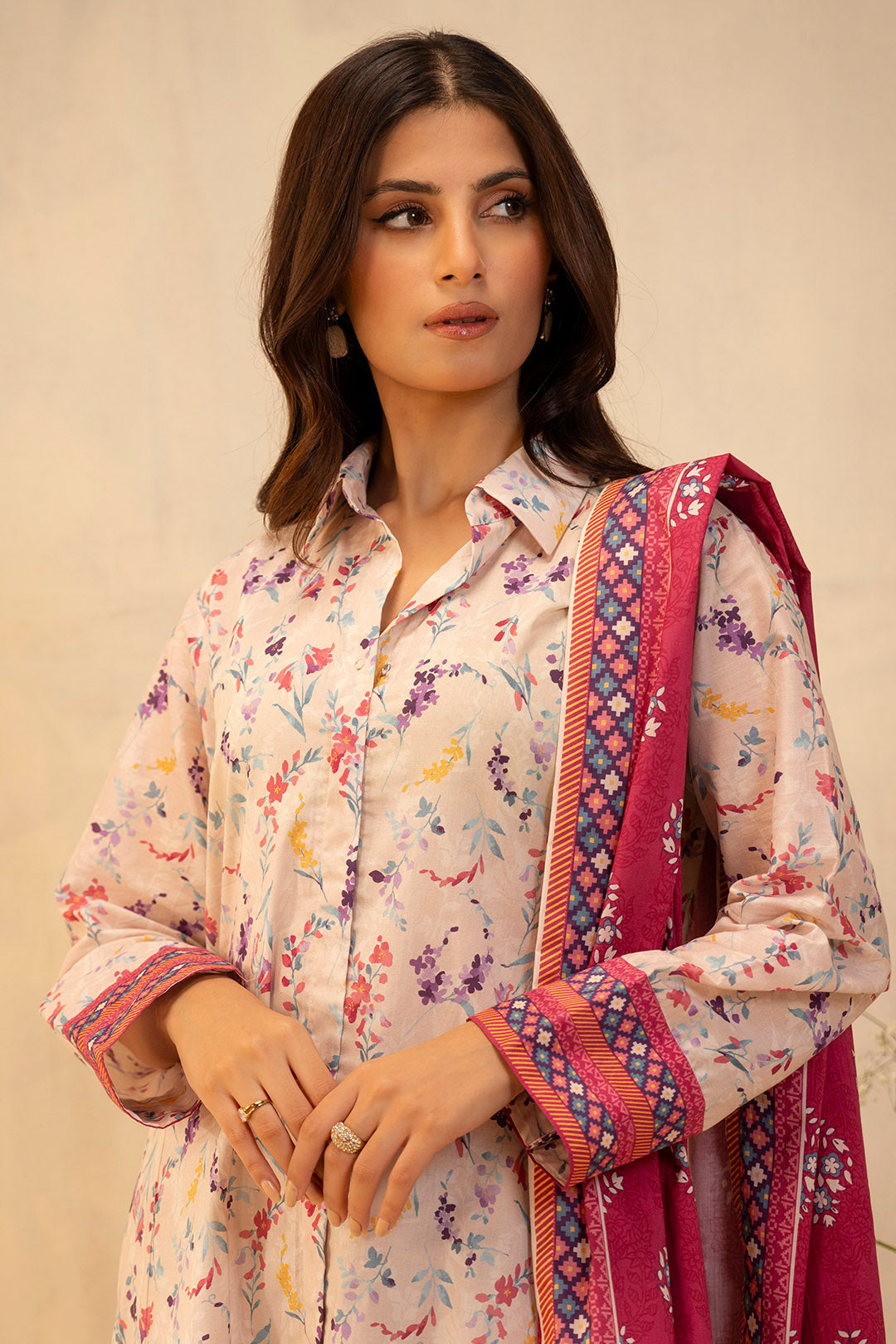 Zellbury | Unstitched 3 Piece Lawn | Shirt Shalwar Dupatta - 0054 Default Title