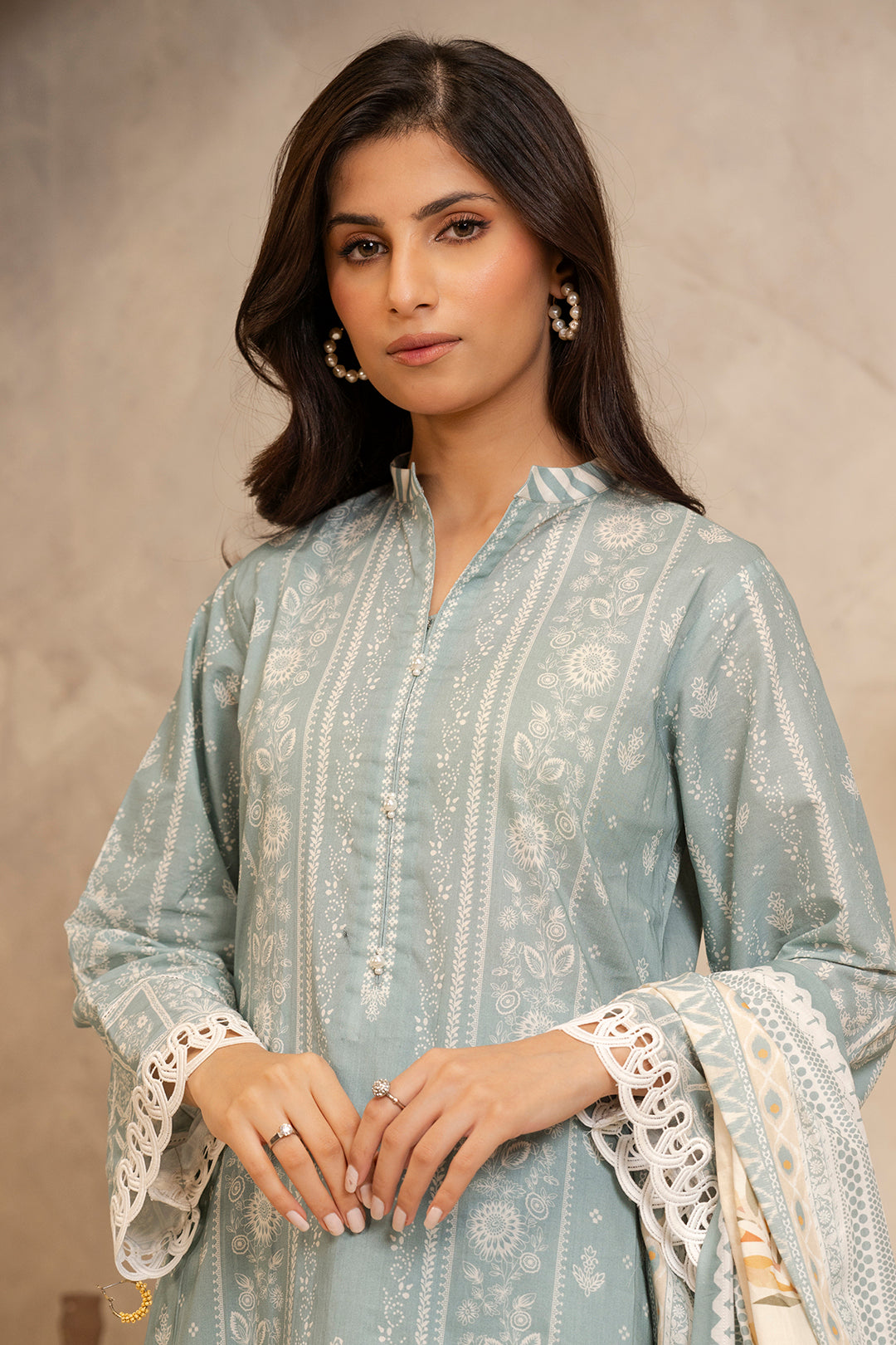 Zellbury | Unstitched 3 Piece Lawn | Shirt Shalwar Dupatta - 0058 Default Title