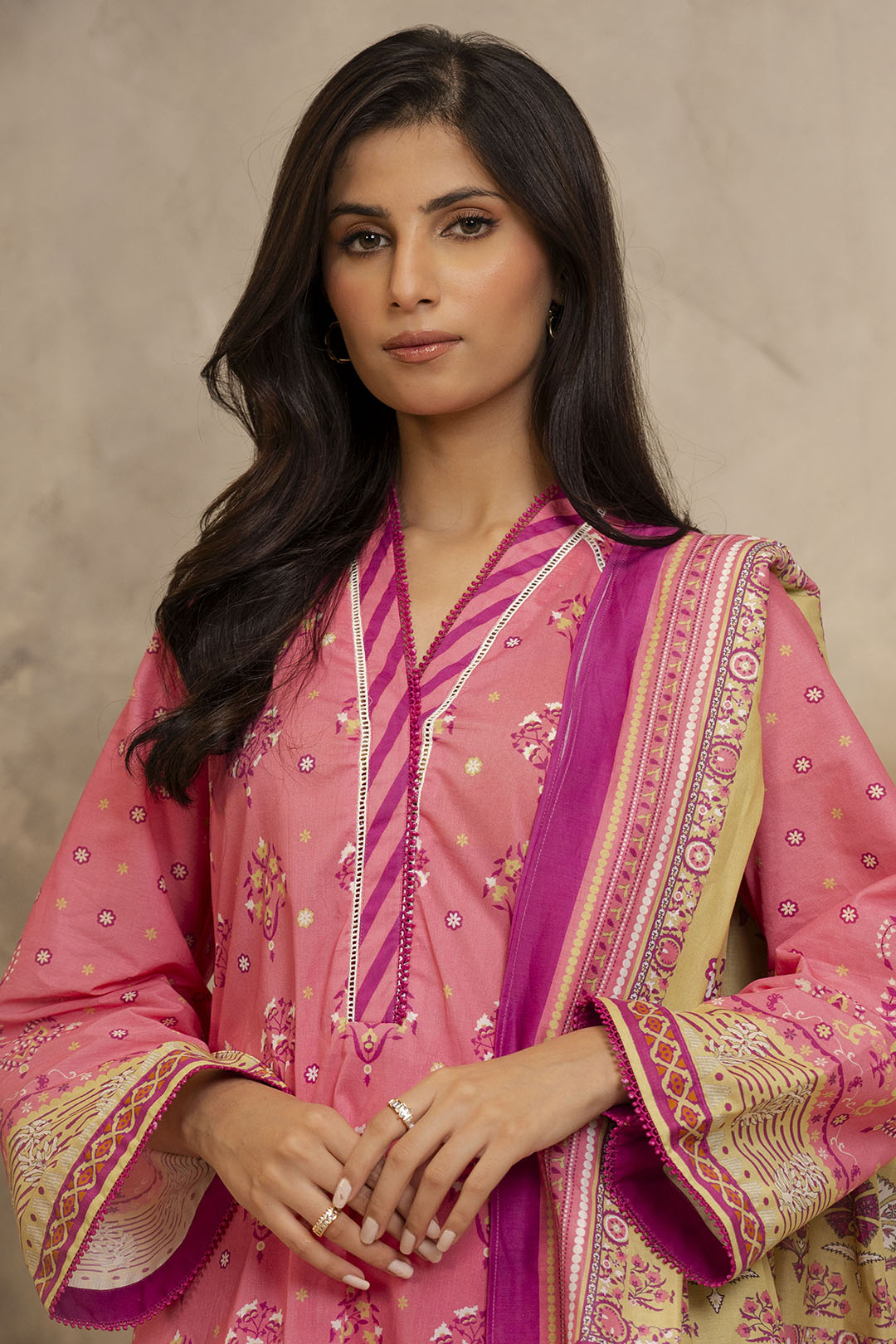 Zellbury | Unstitched 3 Piece Lawn | Shirt Shalwar Dupatta - 0122 Default Title