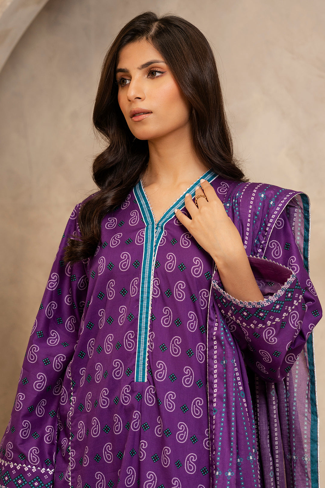 Zellbury | Unstitched 3 Piece Lawn | Shirt Shalwar Dupatta - 0265 Default Title