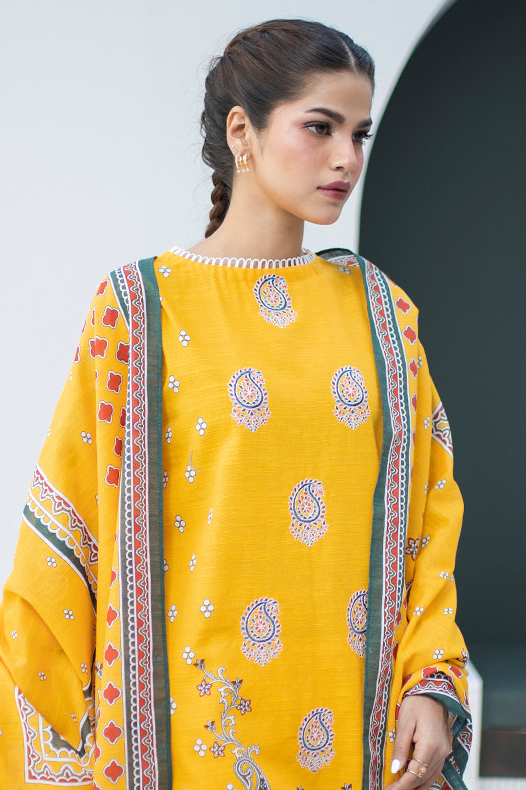 Zellbury | Unstitched 3 Piece Khaddar | Embroidered Shirt Dupatta - 0799 Default Title