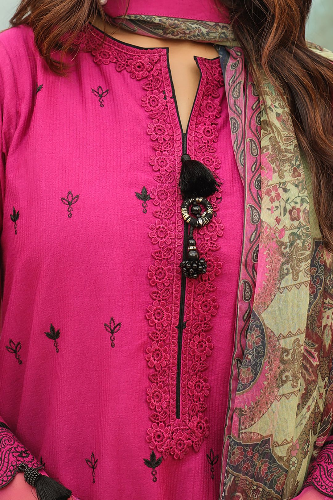 Zellbury | Unstitched 3 Piece Khaddar | Embroidered Shirt Shalwar Dupatta - 0772