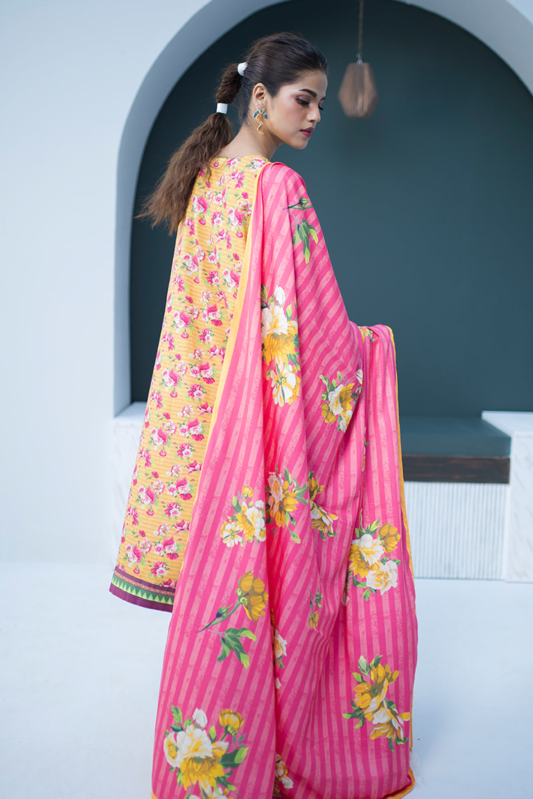 Zellbury | Unstitched 3 Piece Viscose | Embroidered Shirt Shalwar Dupatta - 0837