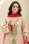 Zellbury | Unstitched 3 Piece Khaddar | Embroidered Shirt Shalwar Dupatta - 0847 Default Title