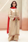 Zellbury | Unstitched 3 Piece Khaddar | Embroidered Shirt Shalwar Dupatta - 0847