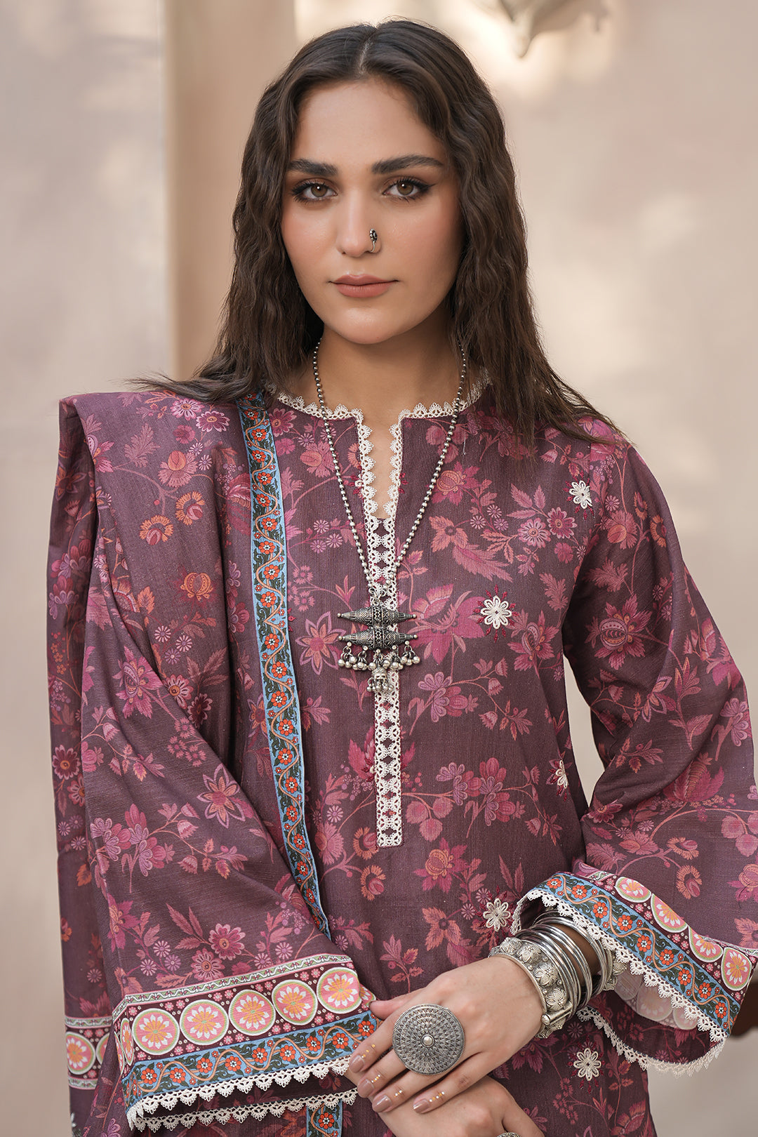 Zellbury | Unstitched 3 Piece Khaddar | Embroidered Shirt Shalwar Dupatta - 0402 Default Title