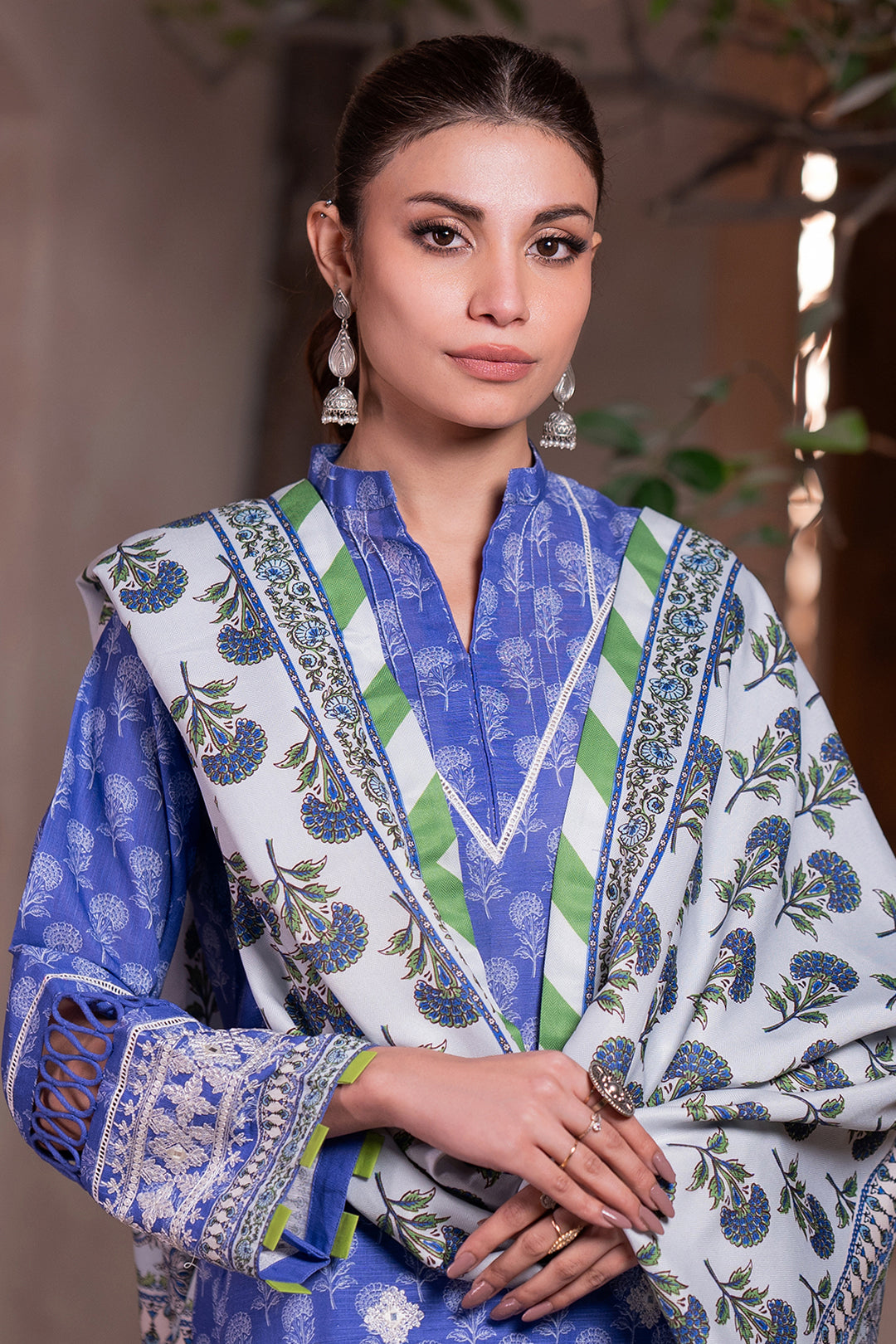 Zellbury | Unstitched 3 Piece Khaddar | Embroidered Shirt Shalwar Dupatta - 0589 Default Title
