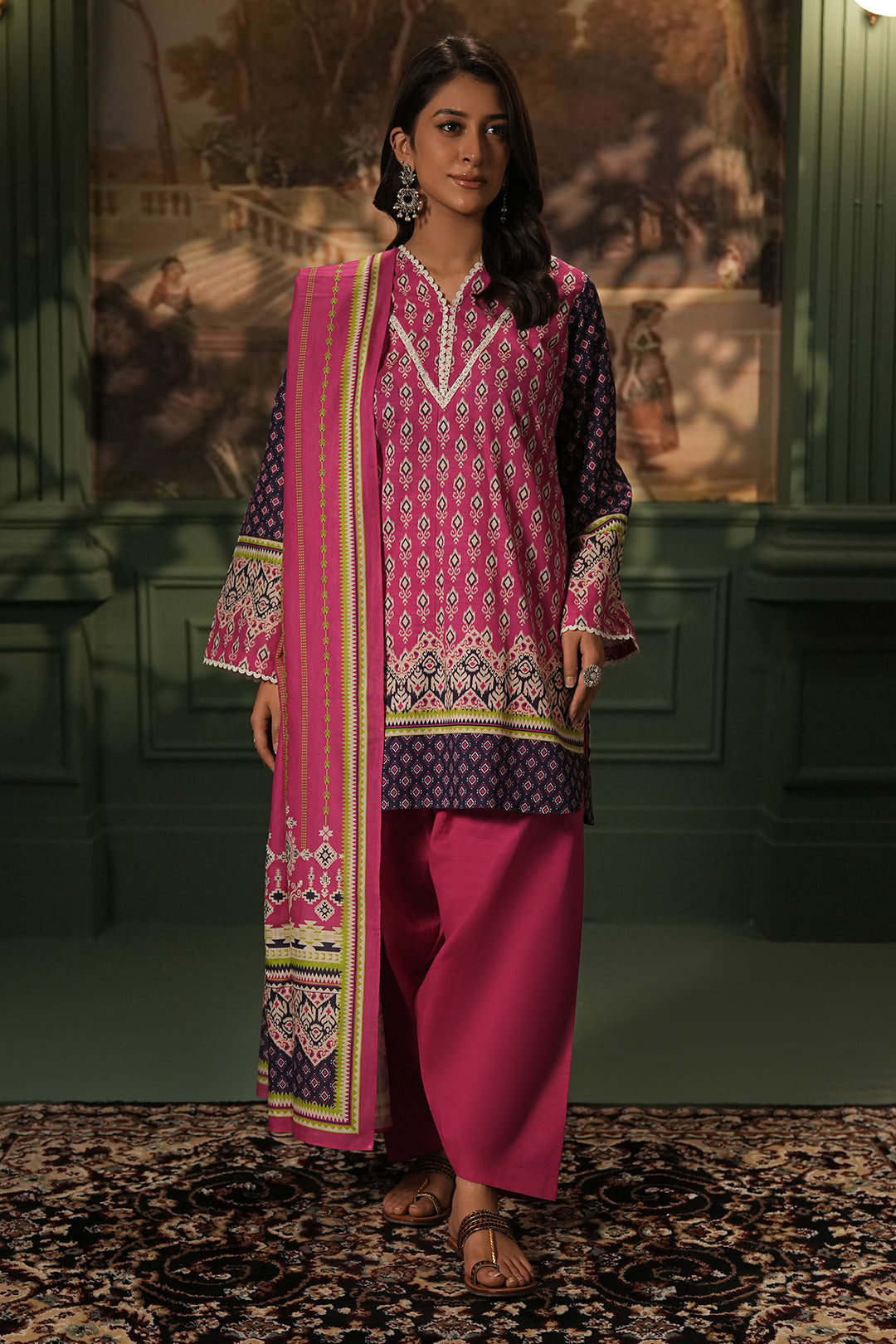 Zellbury | Unstitched 3 Piece Khaddar | Shirt Shalwar Dupatta - 0359