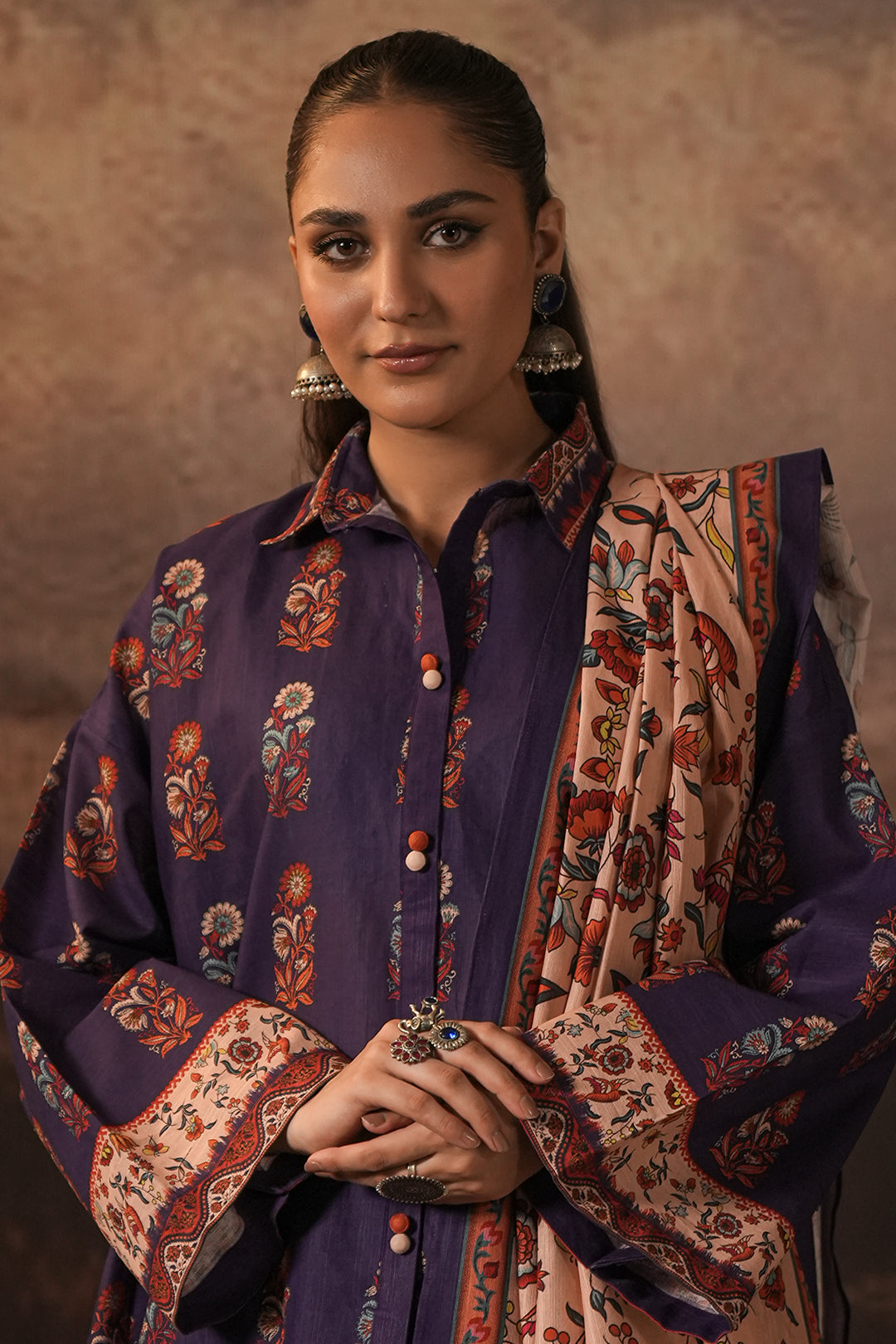 Zellbury | Unstitched 3 Piece Khaddar | Shirt Shalwar Dupatta - 0372 Default Title