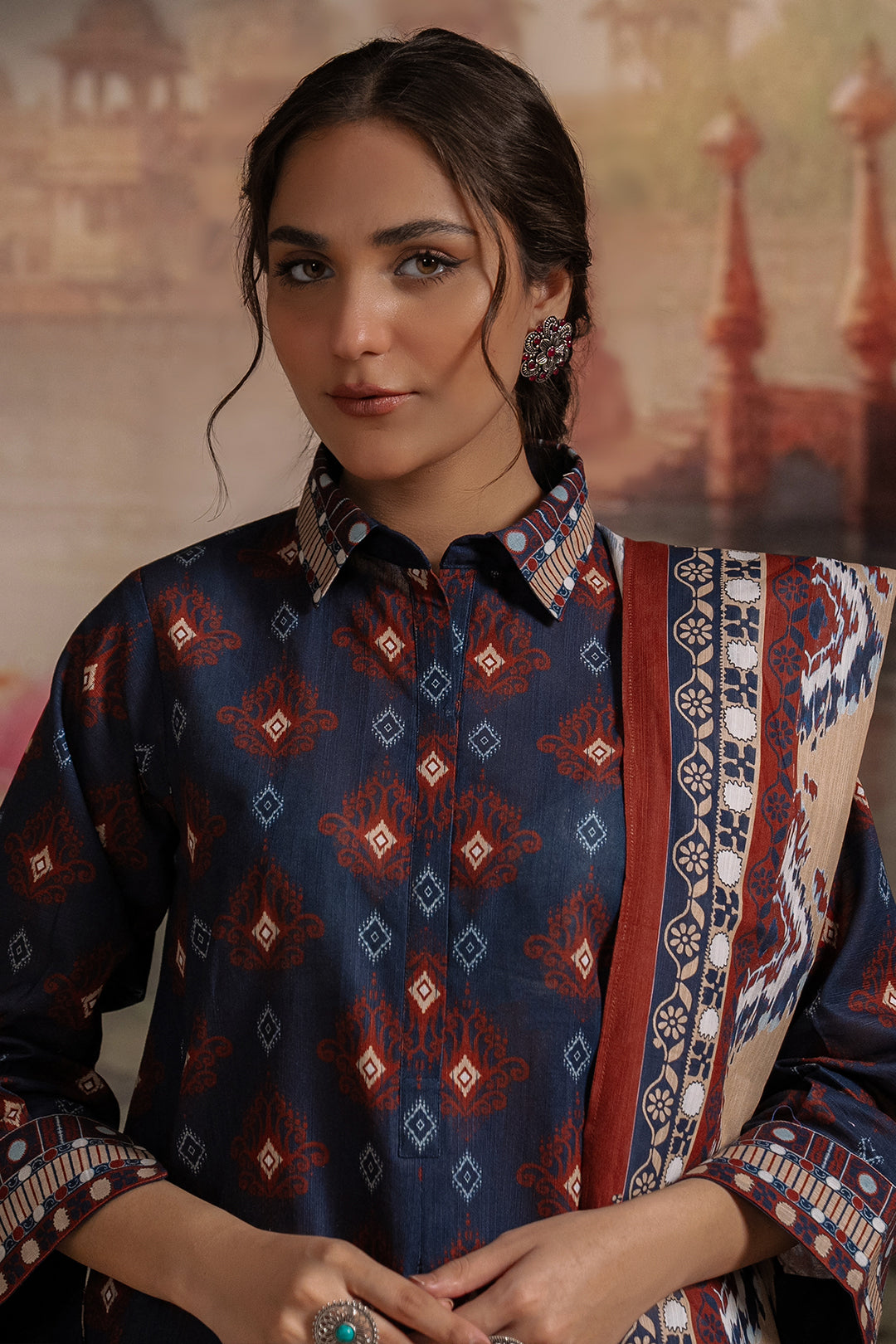 Zellbury | Unstitched 3 Piece Khaddar | Shirt Shalwar Dupatta - 0387 Default Title