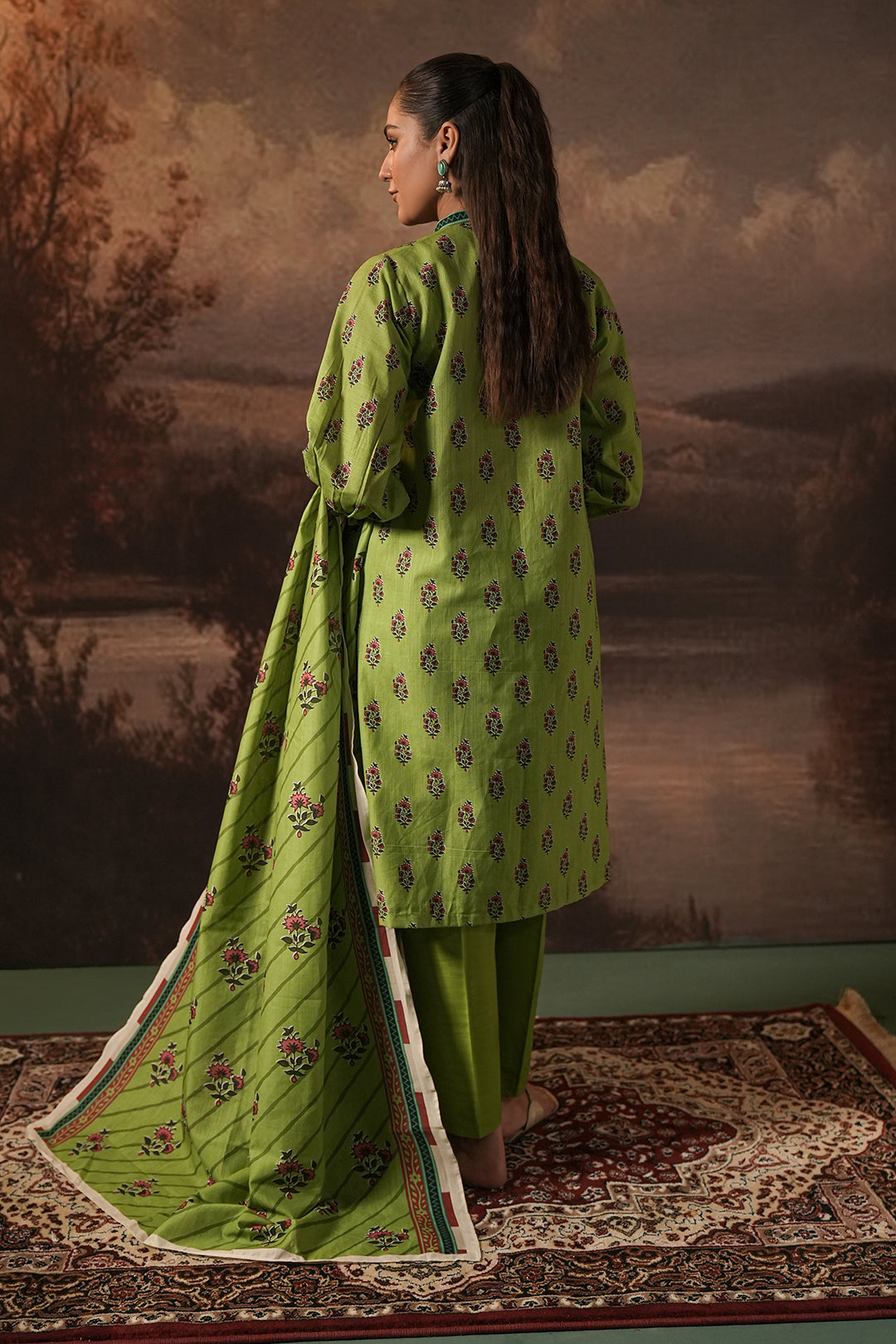 Zellbury | Unstitched 3 Piece Khaddar | Shirt Shalwar Dupatta - 0388
