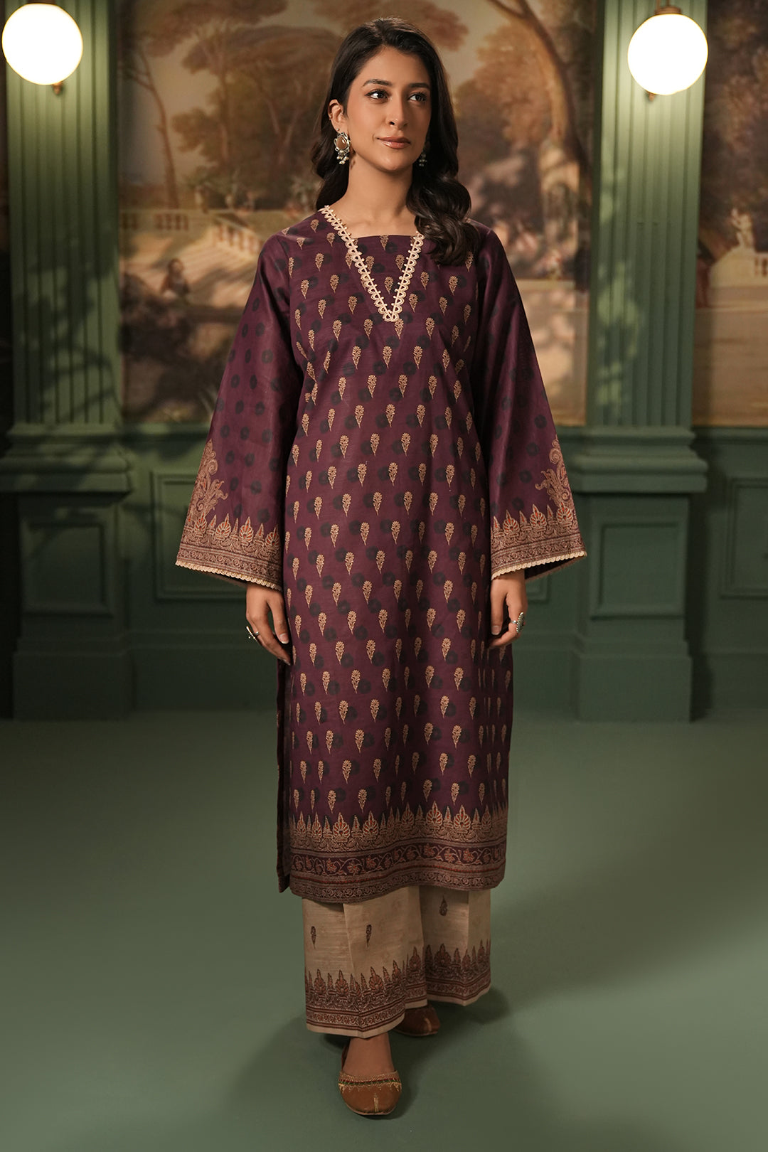 Zellbury | Unstitched 3 Piece Khaddar | Shirt Shalwar Dupatta - 0396