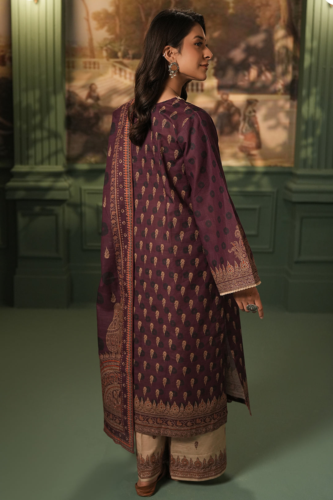 Zellbury | Unstitched 3 Piece Khaddar | Shirt Shalwar Dupatta - 0396