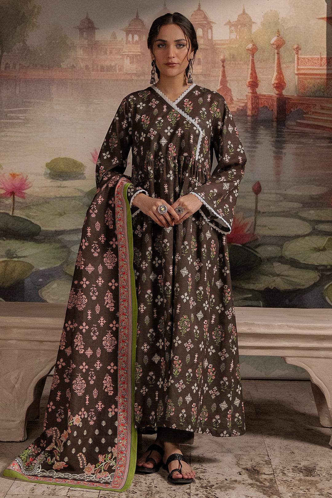 Zellbury | Unstitched 3 Piece Khaddar | Shirt Shalwar Dupatta - 0441