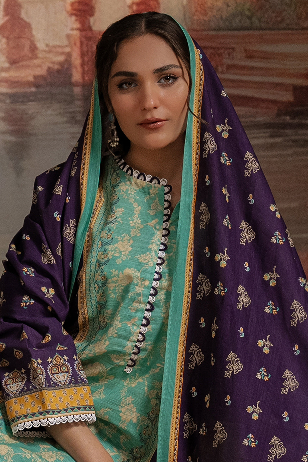 Zellbury | Unstitched 3 Piece Khaddar | Shirt Shalwar Dupatta - 0455 Default Title