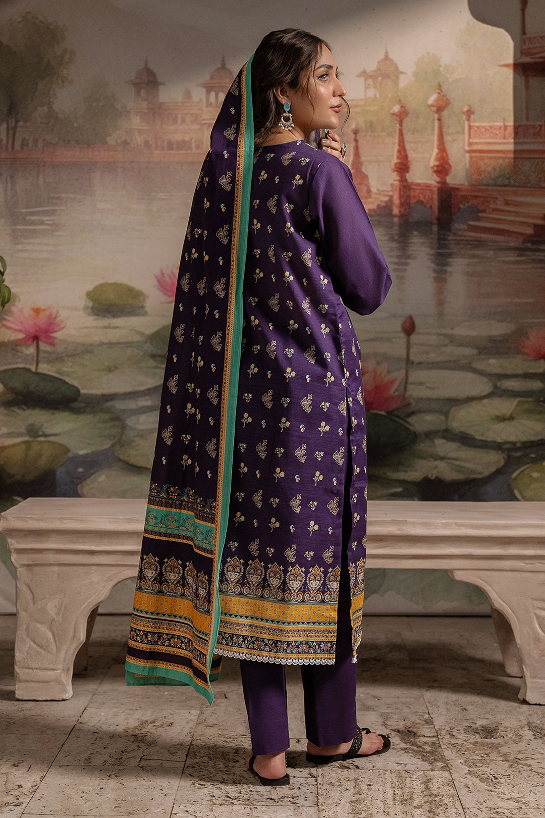 Zellbury | Unstitched 3 Piece Khaddar | Shirt Shalwar Dupatta - 0455