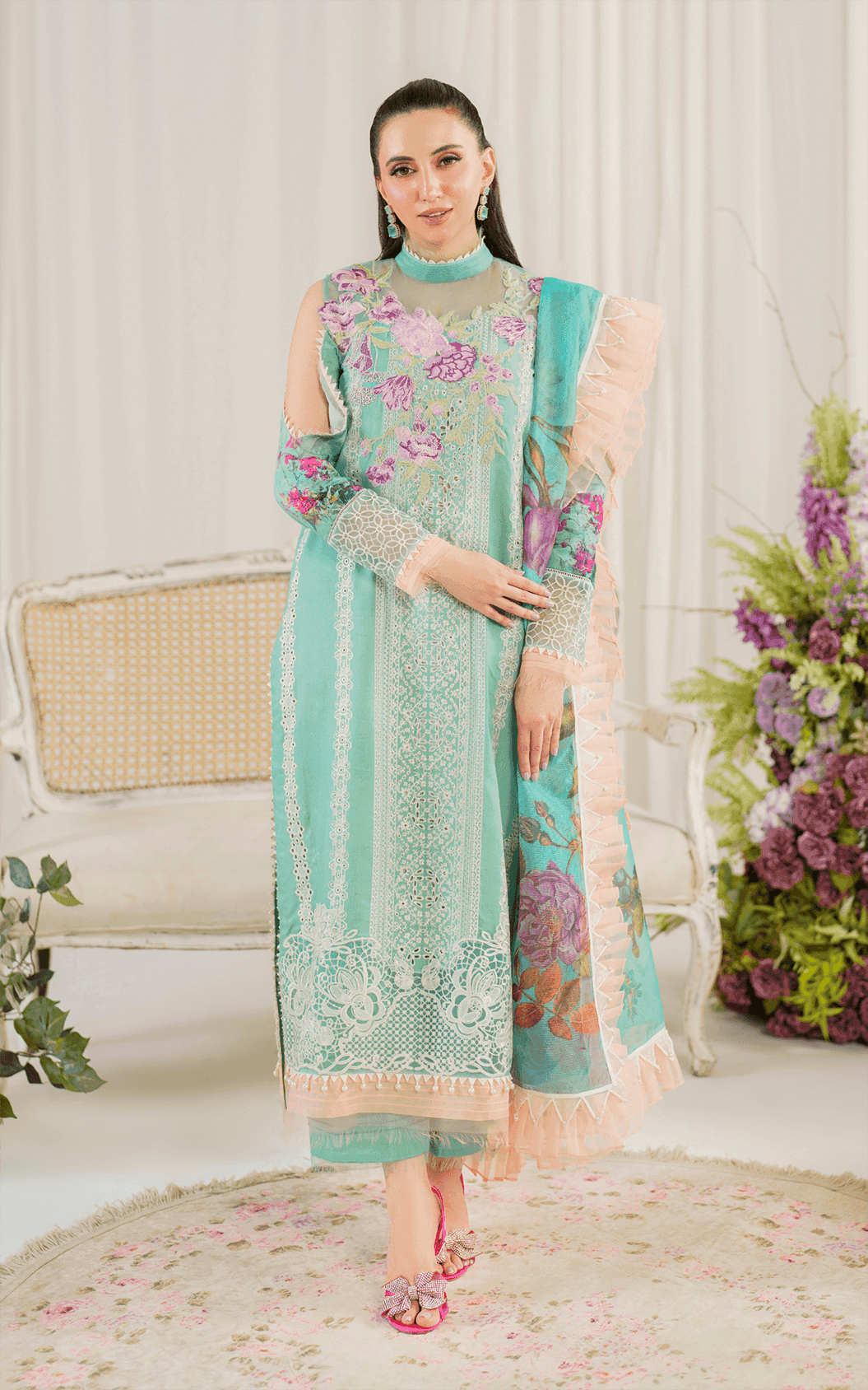 Asifa and Nabeel | Pretty in Pink Limited Edition | Water Lily (PP-3) - Pakistani Designer Dress - by Asifa and Nabeel | Type: Luxury - 100% Original at Saira Sultan