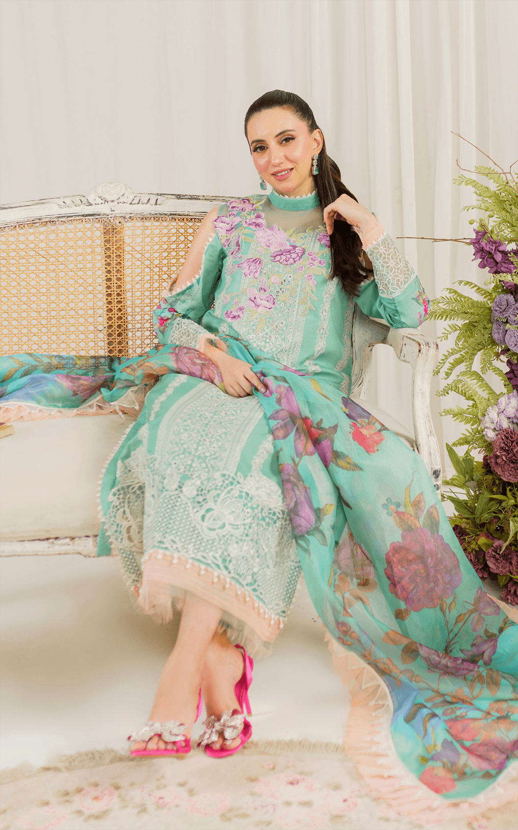 Asifa and Nabeel | Pretty in Pink Limited Edition | Water Lily (PP-3) - Pakistani Designer Dress - by Asifa and Nabeel | Type: Luxury - 100% Original at Saira Sultan