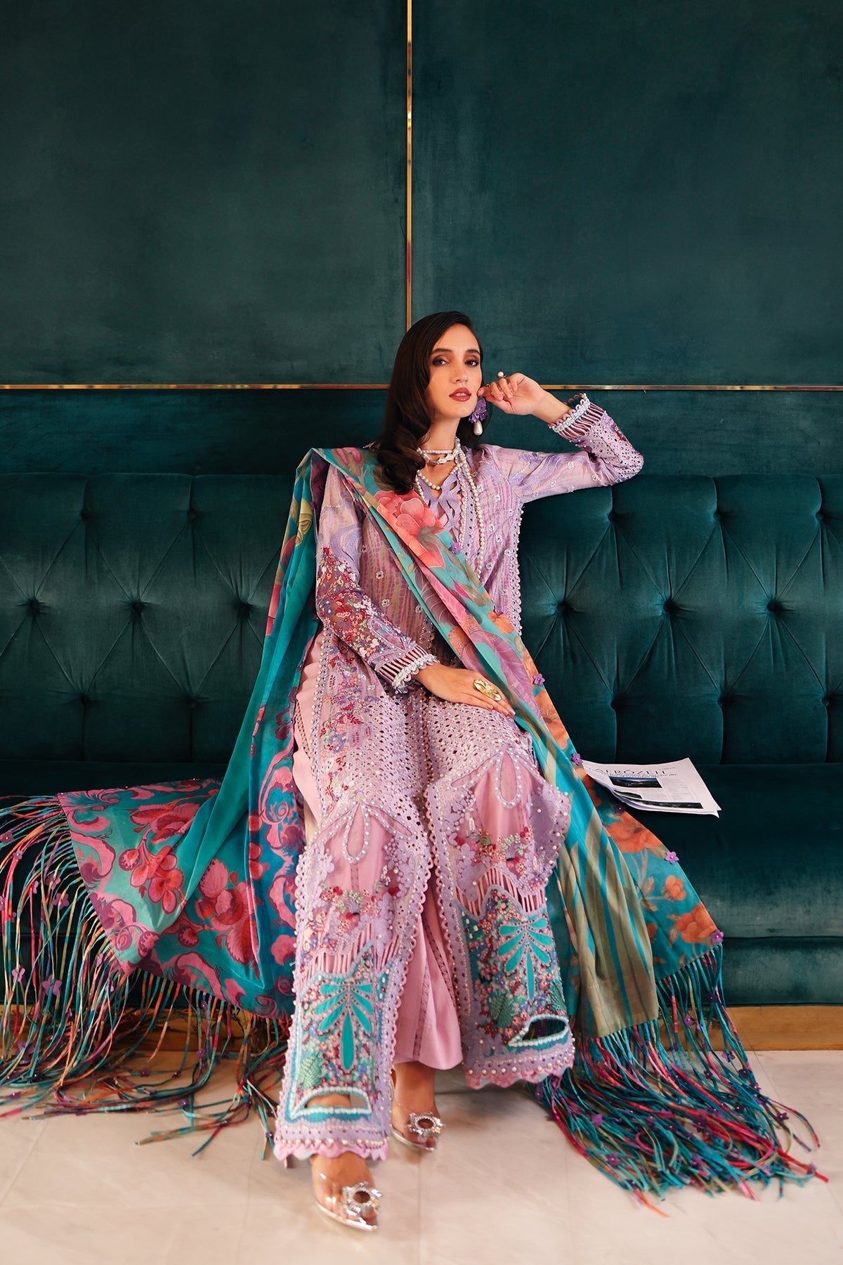 Afrozeh | Lawn 25 | Chrysa L Lilac Lawn