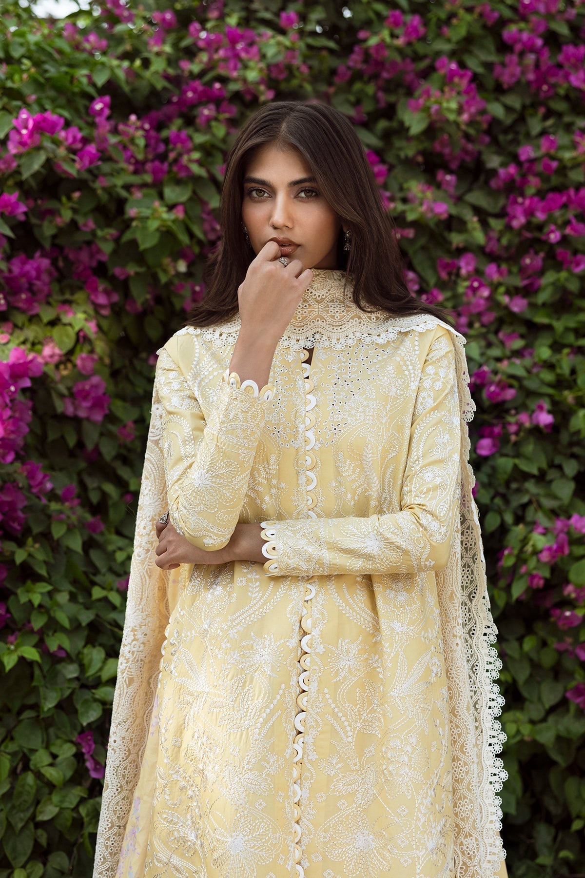 Afrozeh | Mulaqaat Lawn | Taqdeer M Lemon Yellow Lawn