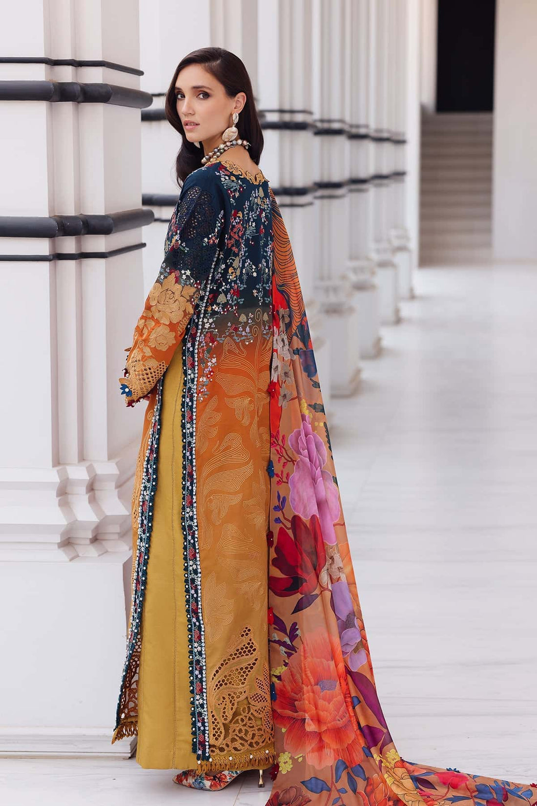 Afrozeh | Lawn 25 | Halcy XS Mustard Lawn