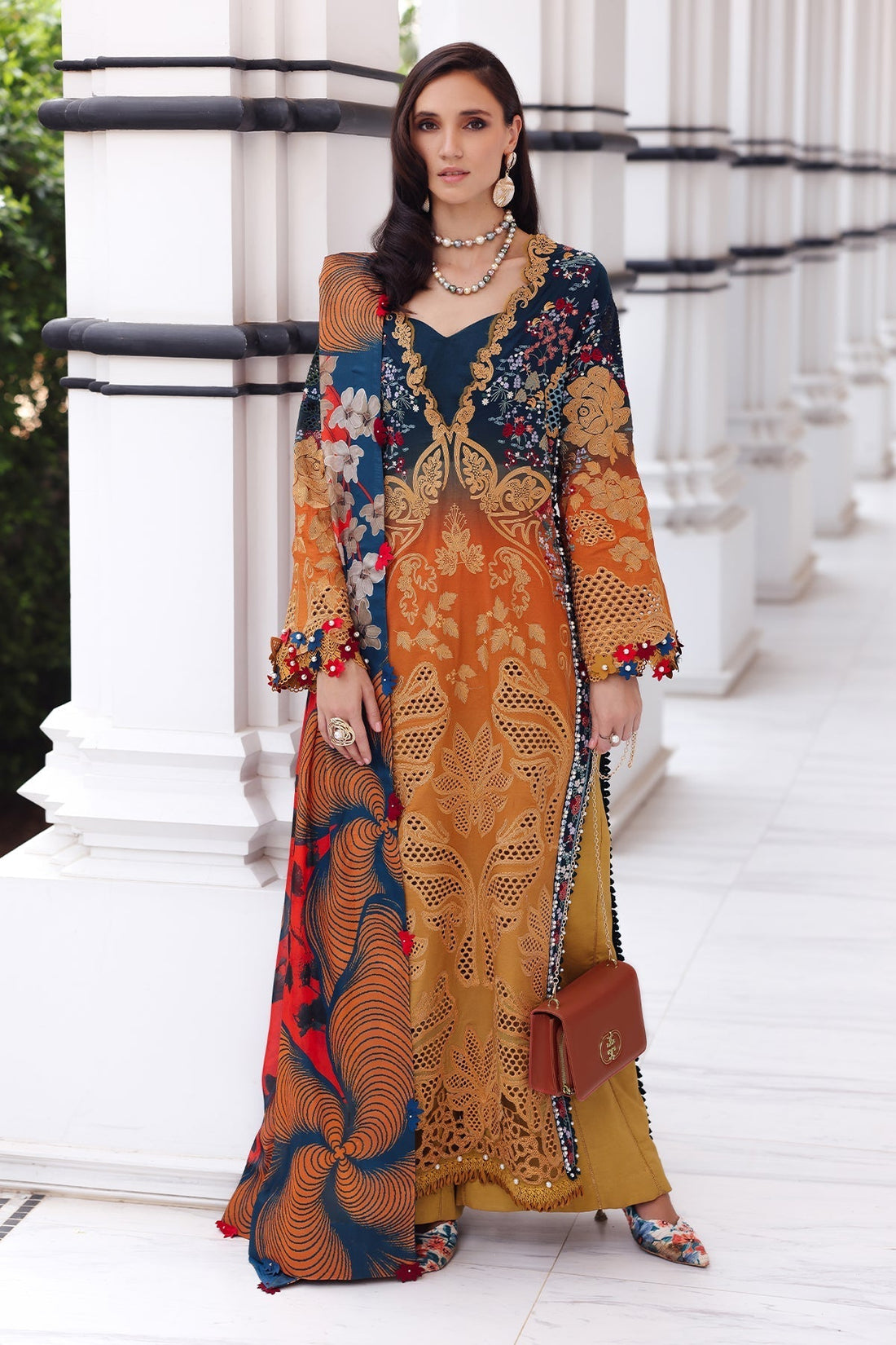 Afrozeh | Lawn 25 | Halcy XS Mustard Lawn